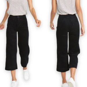 MARINE LAYER TALLY PANTS GRAPHITE BLACK WIDE WALE CORDUROY WIDE LEG CROP sz 4